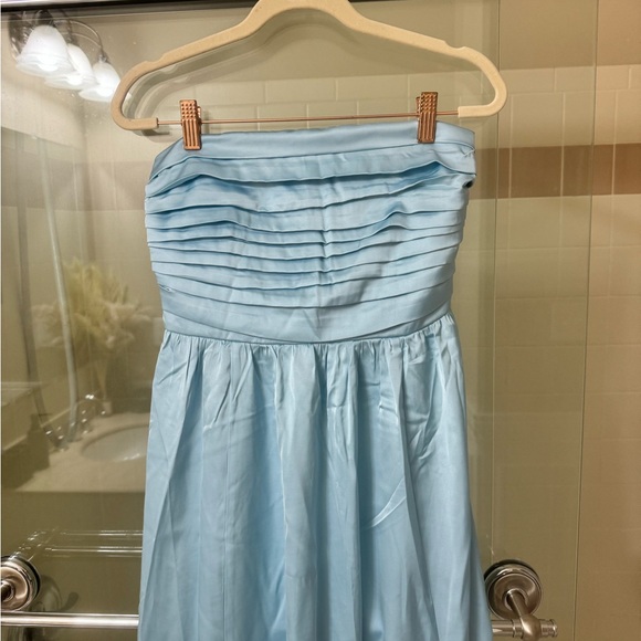Blue Satin, Strapless Wedding Guest dress, Abercrombie - Picture 2 of 6